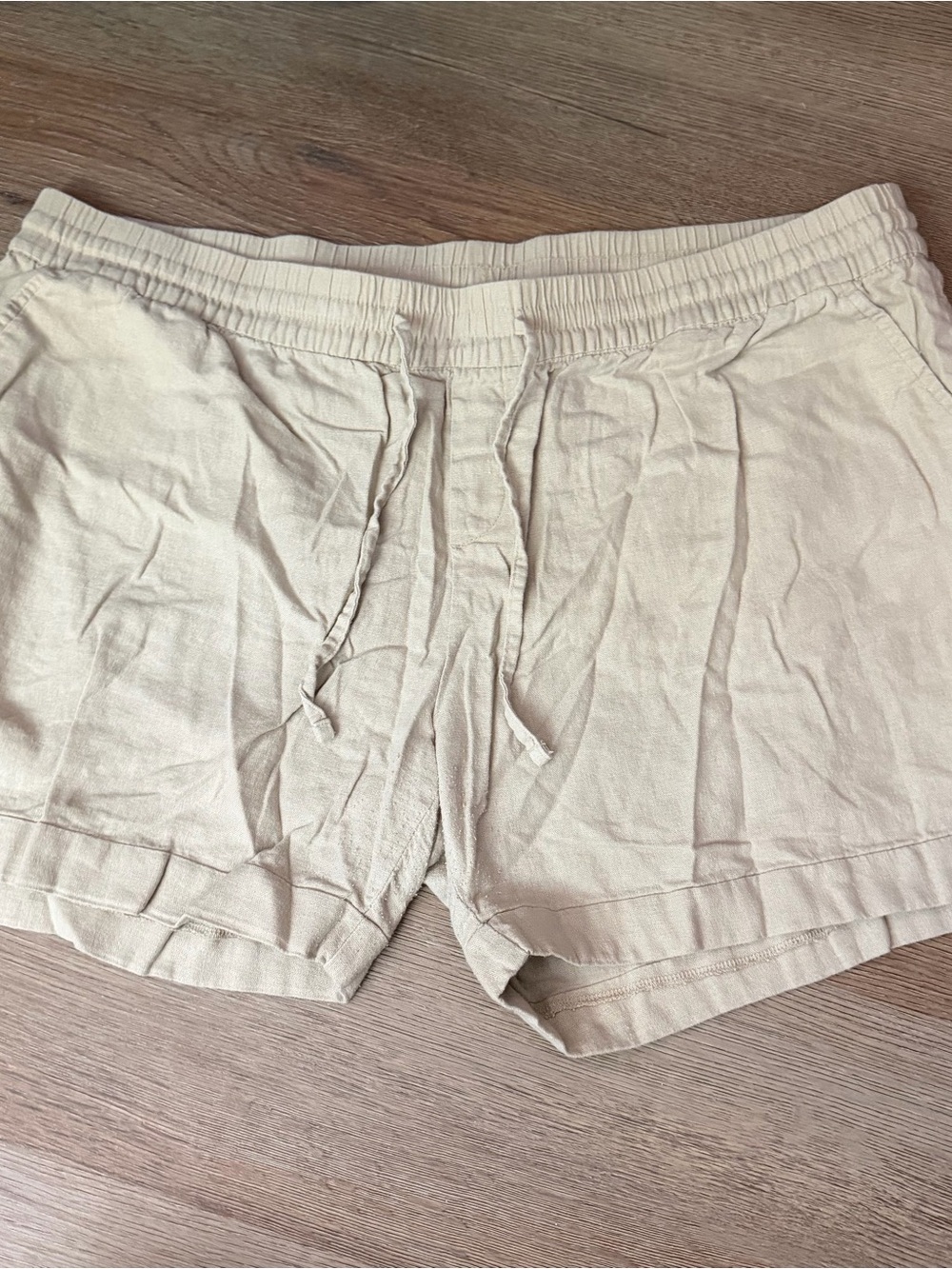 Old Navy Light Beige Elastic Waist Shorts